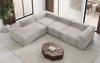 Luxuriöses L-Form Samt-Sofa Lesley mit langer Ottomane, modernes Design