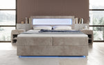 Lade das Bild in den Galerie-Viewer, Luxuriöses Boxspringbett Relax: Komfort, LED-Beleuchtung, Stauraum &amp; USB-Anschluss im Cord-Design
