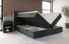 Luxuriöses Boxspringbett Relax: Komfort, LED-Beleuchtung, Stauraum & USB-Anschluss im Cord-Design