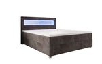 Lade das Bild in den Galerie-Viewer, Luxuriöses Boxspringbett Relax: Komfort, LED-Beleuchtung, Stauraum &amp; USB-Anschluss im Cord-Design
