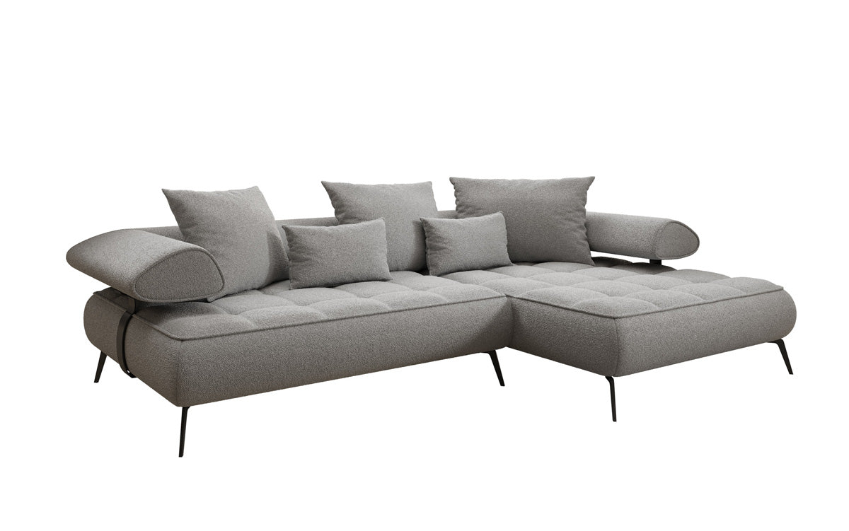 Modernes Bouclé Ecksofa Sydney L II: Elektrische Schlaffunktion, Stilvoll & Geräumig