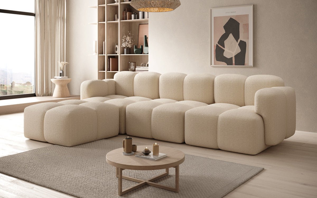 Luxuriöses Designer L-Sofa Celly: Stilvolles Bouclé Ecksofa für Ihr Traum-Wohnzimmer