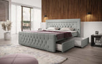 Lade das Bild in den Galerie-Viewer, Luxuriöses Diva Bouclé Boxspringbett mit USB, LED &amp; 2 Schubladen
