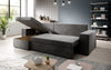 Luxuriöses Designer Ecksofa Denver Bouclé: Schlaf- und Klappfunktion für modernes Wohnen