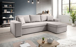Lade das Bild in den Galerie-Viewer, Denver Designer-Ecksofa: Multifunktional, Gemütlich, Stoffbezug mit Schlaf- und Klappfunktion
