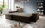 Lade das Bild in den Galerie-Viewer, Denver Designer-Ecksofa: Multifunktional, Gemütlich, Stoffbezug mit Schlaf- und Klappfunktion
