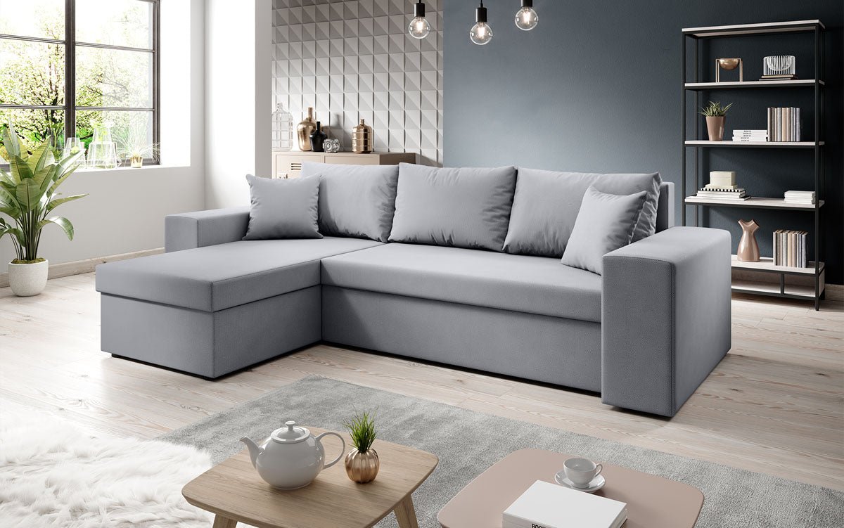 Denver Designer-Ecksofa: Multifunktional, Gemütlich, Stoffbezug mit Schlaf- und Klappfunktion