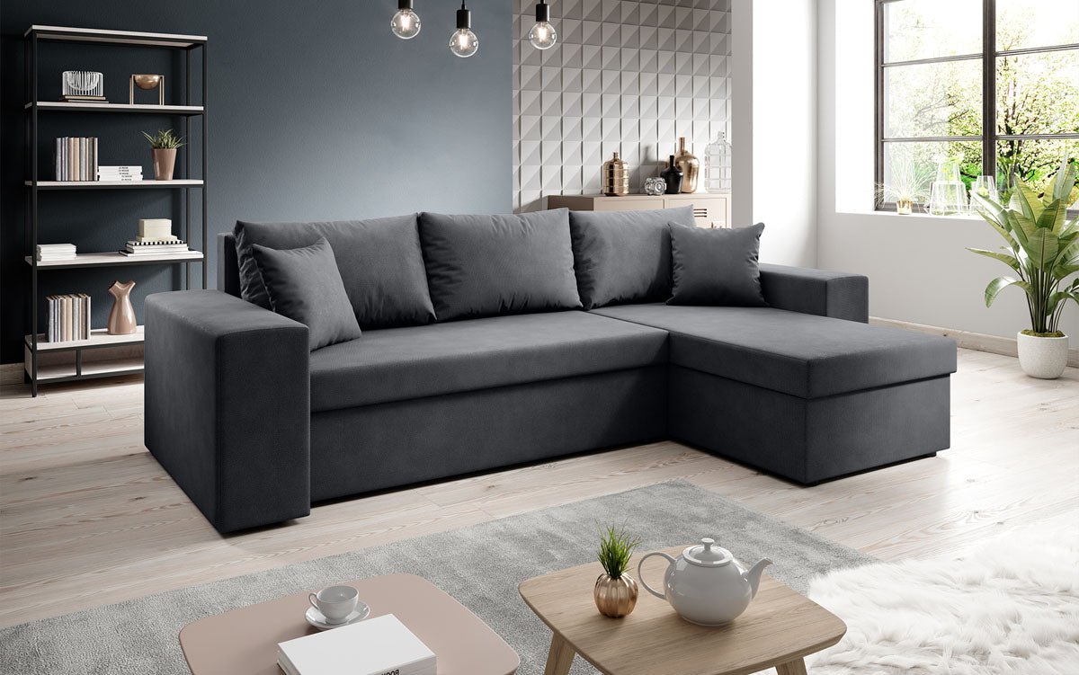 Denver Designer-Ecksofa: Multifunktional, Gemütlich, Stoffbezug mit Schlaf- und Klappfunktion