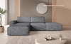 Luxus Yuma Ecksofa mit Cordbezug: Modulares Design, integrierter Hocker