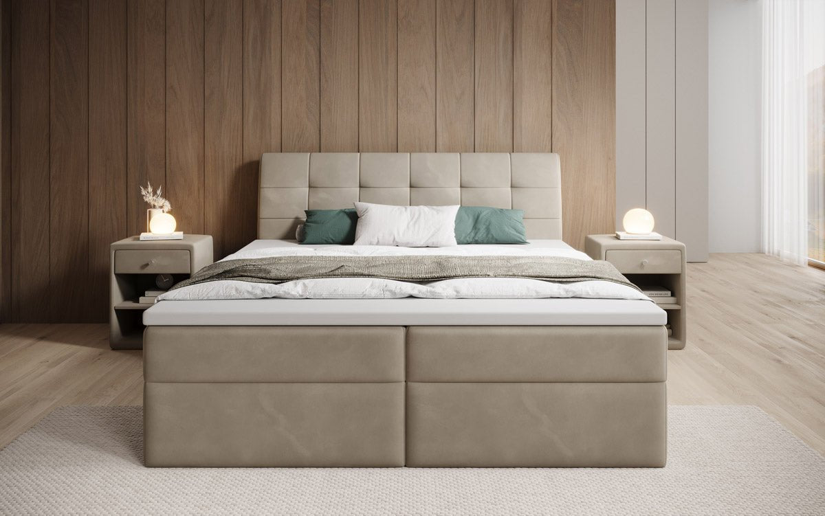 Luxuriöses Samt Boxspringbett Amalia: Ultimativer Schlafkomfort & Eleganz mit Stauraum