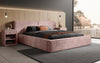 Elegantes Designer Polsterbett Ophelia: Samtiger Cord-Bezug, integrierter Stauraum, maximaler Komfort