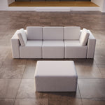 Lade das Bild in den Galerie-Viewer, Modulares Luxus Gartensofa Set Eden mit Hocker – Perfekt für Outdoor-Entspannung

