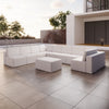 Luxuriöses Modulares Gartensofa Set U-Form mit Beistellhocker – Wetterfest