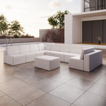 Lade das Bild in den Galerie-Viewer, Luxuriöses Modulares Gartensofa Set U-Form mit Beistellhocker – Wetterfest

