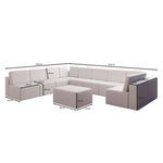 Lade das Bild in den Galerie-Viewer, Luxuriöses Modulares Gartensofa Set U-Form mit Beistellhocker – Wetterfest
