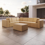 Lade das Bild in den Galerie-Viewer, Premium Wetterfester Gartensofa Bezug L-Maxi mit Hocker – Stilvoller Schutz
