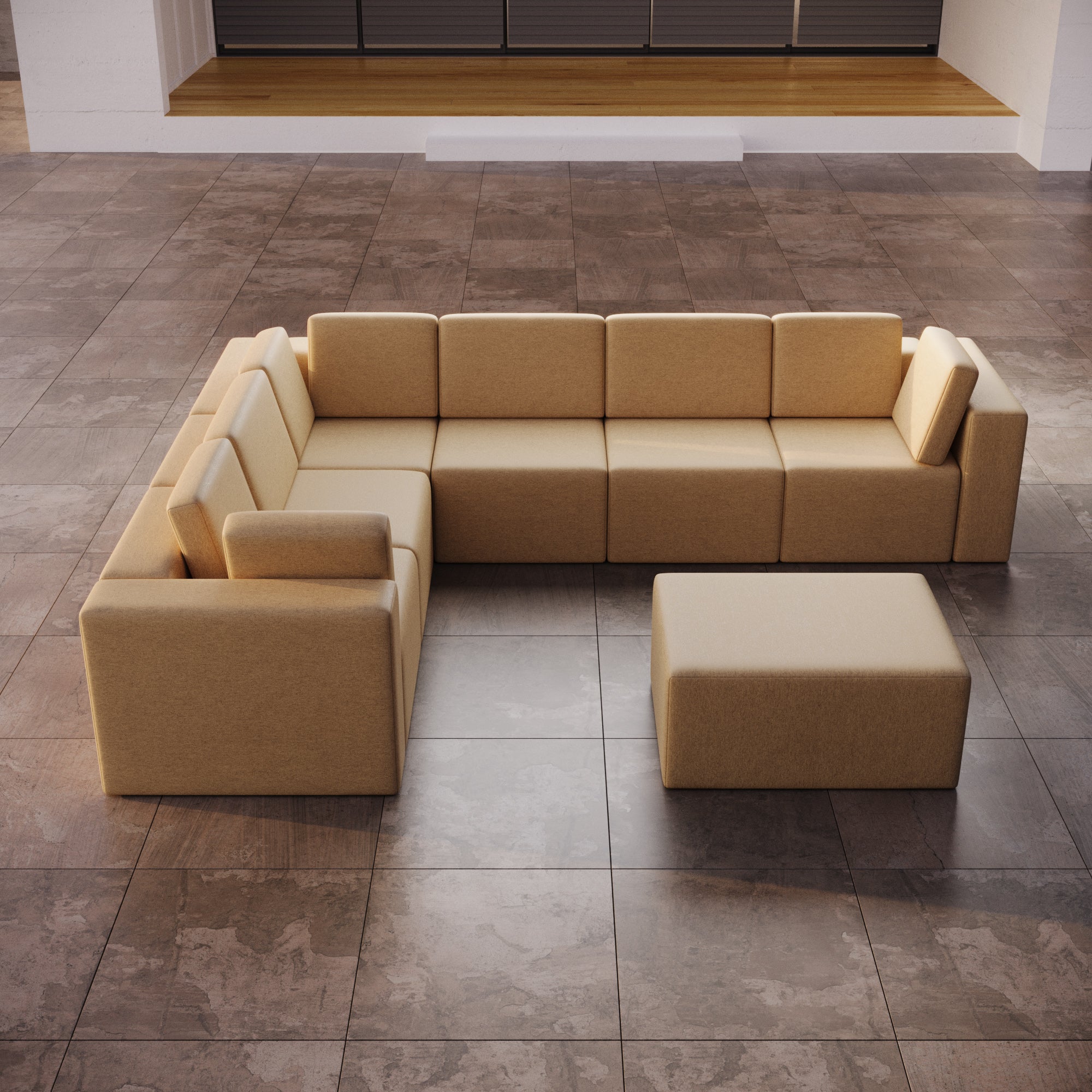 Luxuriöses Modulares Gartensofa Set mit Beistelltisch – Wetterfest & Komfortabel