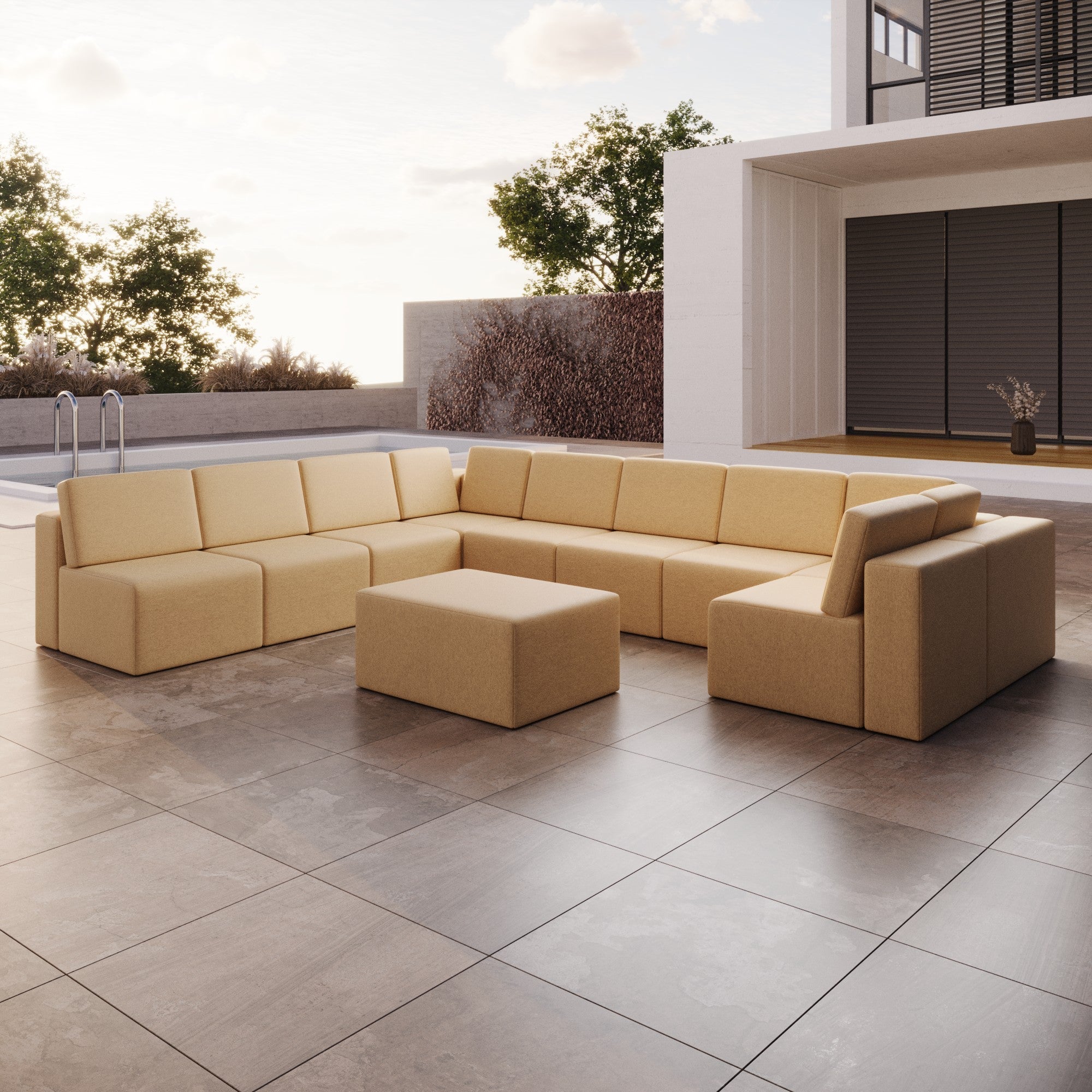 Robuster Gartensofa Bezug Eden U Hocker Wasserabweisend UV-Schutz Langlebig Outdoor