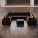 Lade das Bild in den Galerie-Viewer, Luxuriöses Modulares Gartensofa Eden U-Form mit Beistellhocker – Wetterfest und Komfortabel
