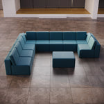 Lade das Bild in den Galerie-Viewer, Luxuriöses Modulares Gartensofa Set U-Form mit Beistellhocker – Wetterfest

