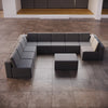 Luxuriöses Modulares Gartensofa Set U-Form mit Beistellhocker – Wetterfest