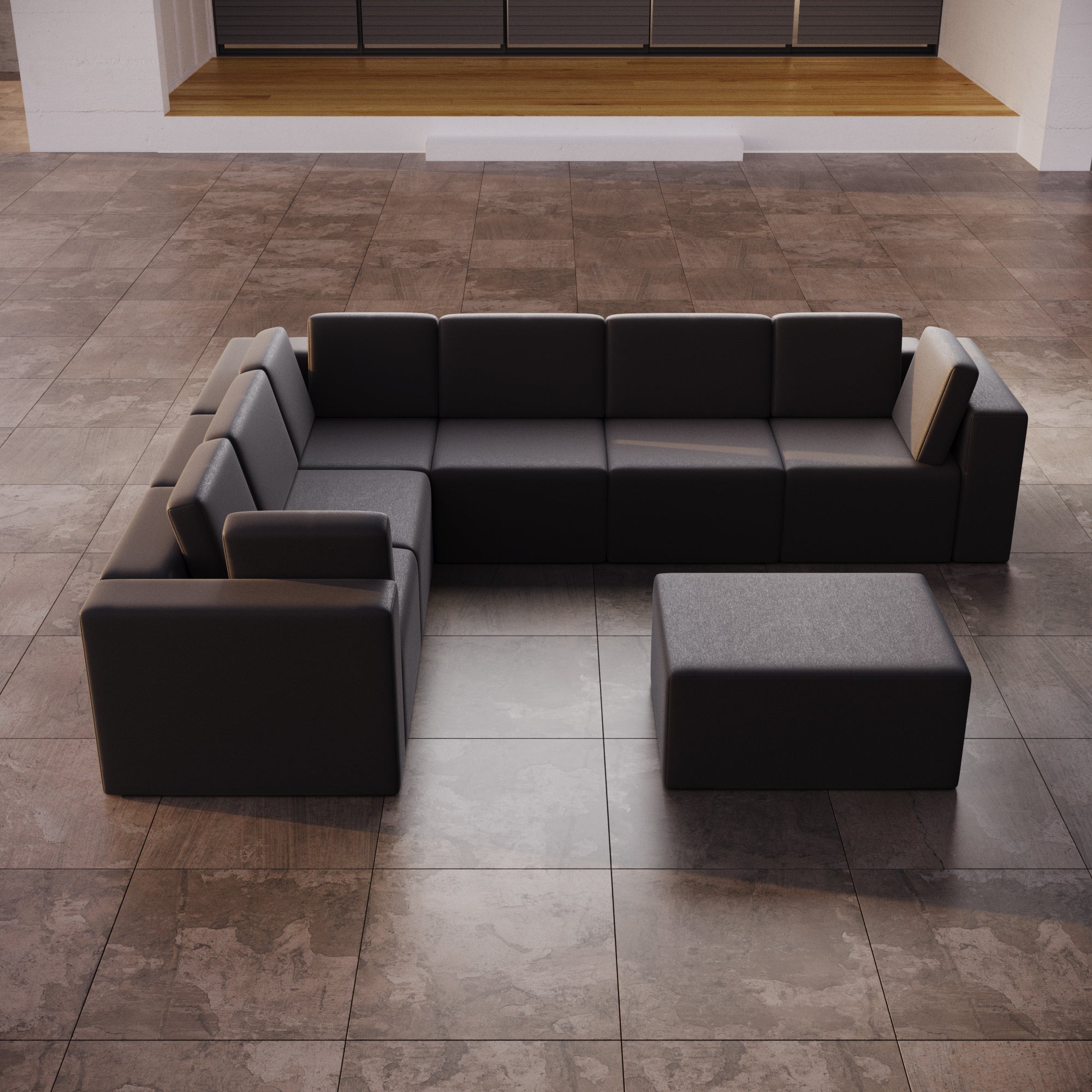 Modulares Gartensofa Eden L Maxi – Luxuriöses Outdoor-Lounge-Set mit Beistellhocker