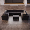 Luxuriöses Modulares Gartensofa Eden U-Form mit Beistellhocker – Wetterfest und Komfortabel