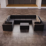 Lade das Bild in den Galerie-Viewer, Luxuriöses Modulares Gartensofa Eden U-Form mit Beistellhocker – Wetterfest und Komfortabel
