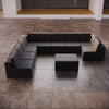 Luxuriöses Modulares Gartensofa Set U-Form mit Beistellhocker – Wetterfest & Komfortabel