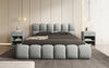 Luxuriöses Designer Polsterbett Boston: Bouclé Stoff, Integrierter Stauraum, Modernes Schlafzimmer-Highlight