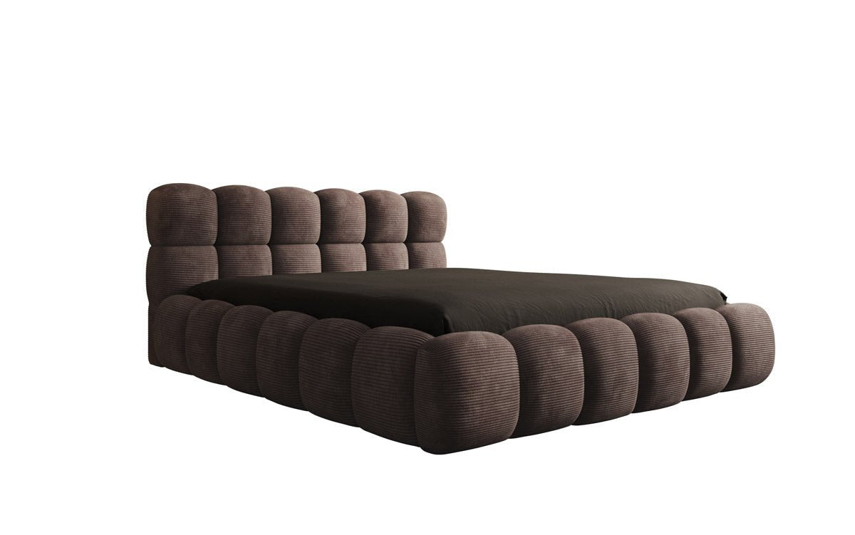 Gemütliches Designer Cord-Polsterbett Boston mit Clevem Stauraum – Dein Schlafparadies!