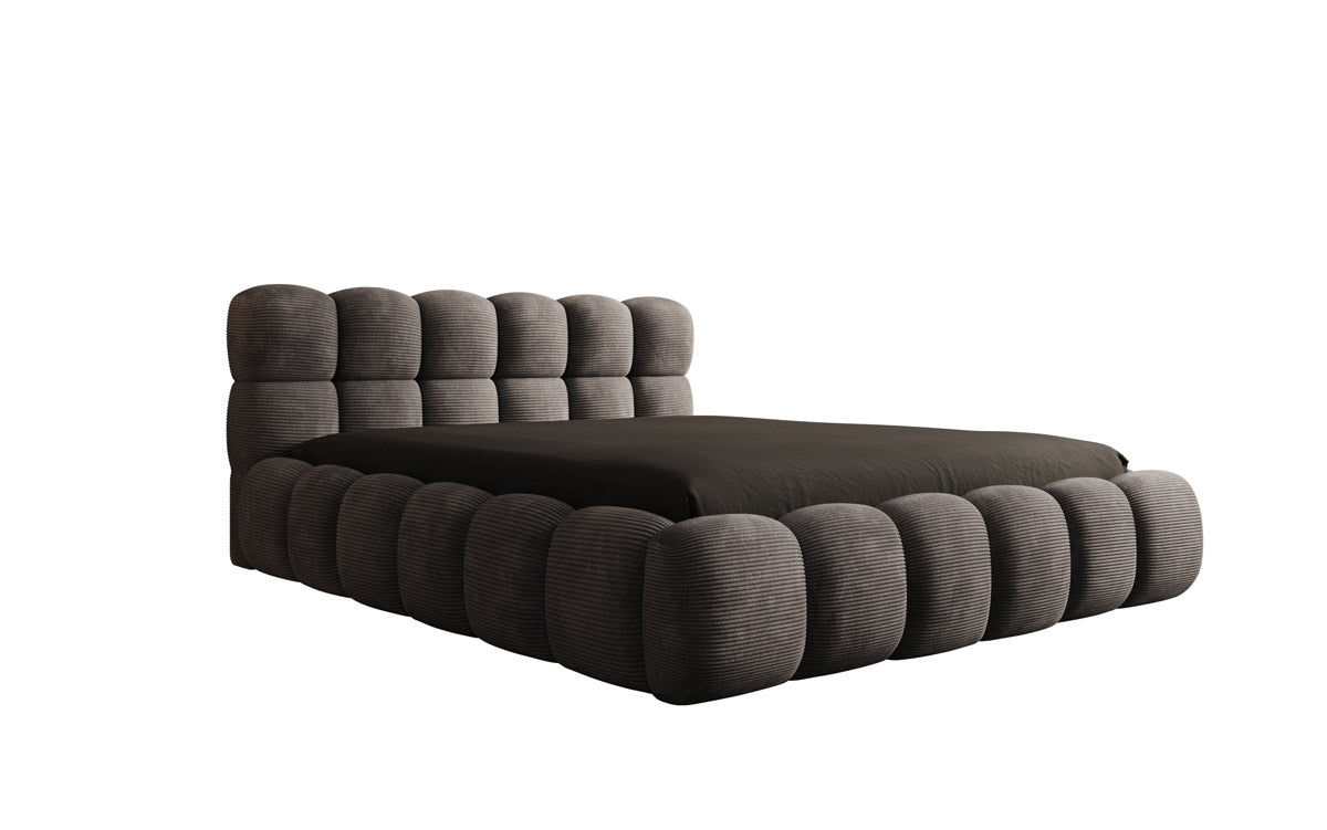 Gemütliches Designer Cord-Polsterbett Boston mit Clevem Stauraum – Dein Schlafparadies!