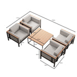 Lade das Bild in den Galerie-Viewer, Luxuriöses Euphoria Outdoor Lounge Set: 4 Aluminium Sessel &amp; Couchtisch
