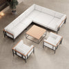 Luxuriöses Wetterfestes Garten Lounge Set: Ecksofa, Sessel, Aluminium, Sunbrella Stoff