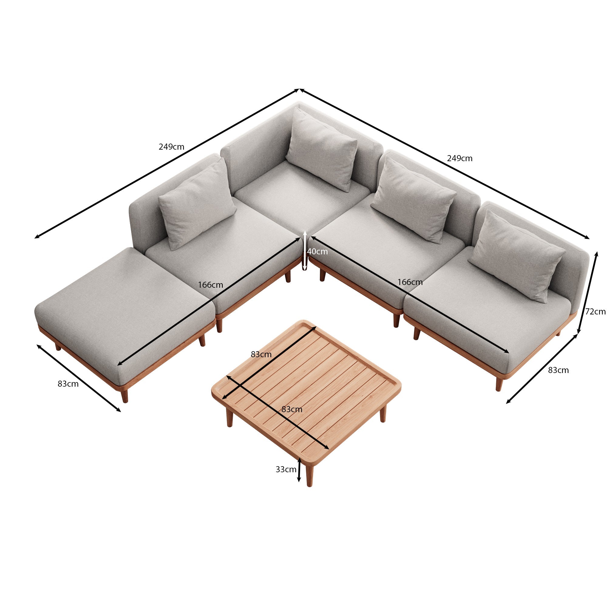 Nouri Modulares Garten-Ecksofa: Luxuriöse Aevora™ Lounge für Außenbereiche
