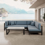 Lade das Bild in den Galerie-Viewer, Luxuriöse Vayla Ecklounge Gartenmöbel Set mit Sunbrella® Polstern &amp; Aluminiumrahmen
