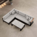 Lade das Bild in den Galerie-Viewer, Luxuriöse Vayla Ecklounge Gartenmöbel Set mit Sunbrella® Polstern &amp; Aluminiumrahmen
