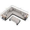 Vayla L-Form Outdoor Loungesofa mit Tisch – Elegantes Aluminium Gartenmöbel Set