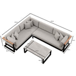 Lade das Bild in den Galerie-Viewer, Vayla L-Form Outdoor Loungesofa mit Tisch – Elegantes Aluminium Gartenmöbel Set
