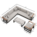 Lade das Bild in den Galerie-Viewer, Vayla Luxus Garten Loungegruppe: Ecksofa, Sessel, Tisch – Robustes Aluminium Outdoor-Set
