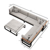 Luxuriöse Vayla Sunbrella Outdoor-Wohnlandschaft mit Doppeltisch und Ecksofa – Premium Aluminium Gartenlounge