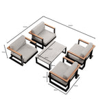 Lade das Bild in den Galerie-Viewer, Vayla Luxus Outdoor Lounge Set: 4 Aluminium Sessel &amp; Tisch, wetterfest
