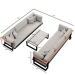 Lade das Bild in den Galerie-Viewer, Vayla Luxus Garten-Loungeset: 2 Dreisitzer Sofas, Couchtisch, Sunbrella, Aluminium
