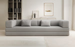 Lade das Bild in den Galerie-Viewer, Luxuriöses XXL Designer Bouclé Sofa – 3 Sitzer mit Schlaffunktion &amp; Stauraum
