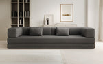 Lade das Bild in den Galerie-Viewer, Luxuriöses XXL Designer Bouclé Sofa – 3 Sitzer mit Schlaffunktion &amp; Stauraum
