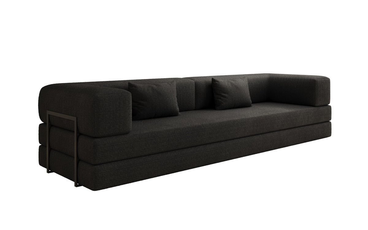 Luxuriöses XXL Designer Bouclé Sofa – 3 Sitzer mit Schlaffunktion & Stauraum