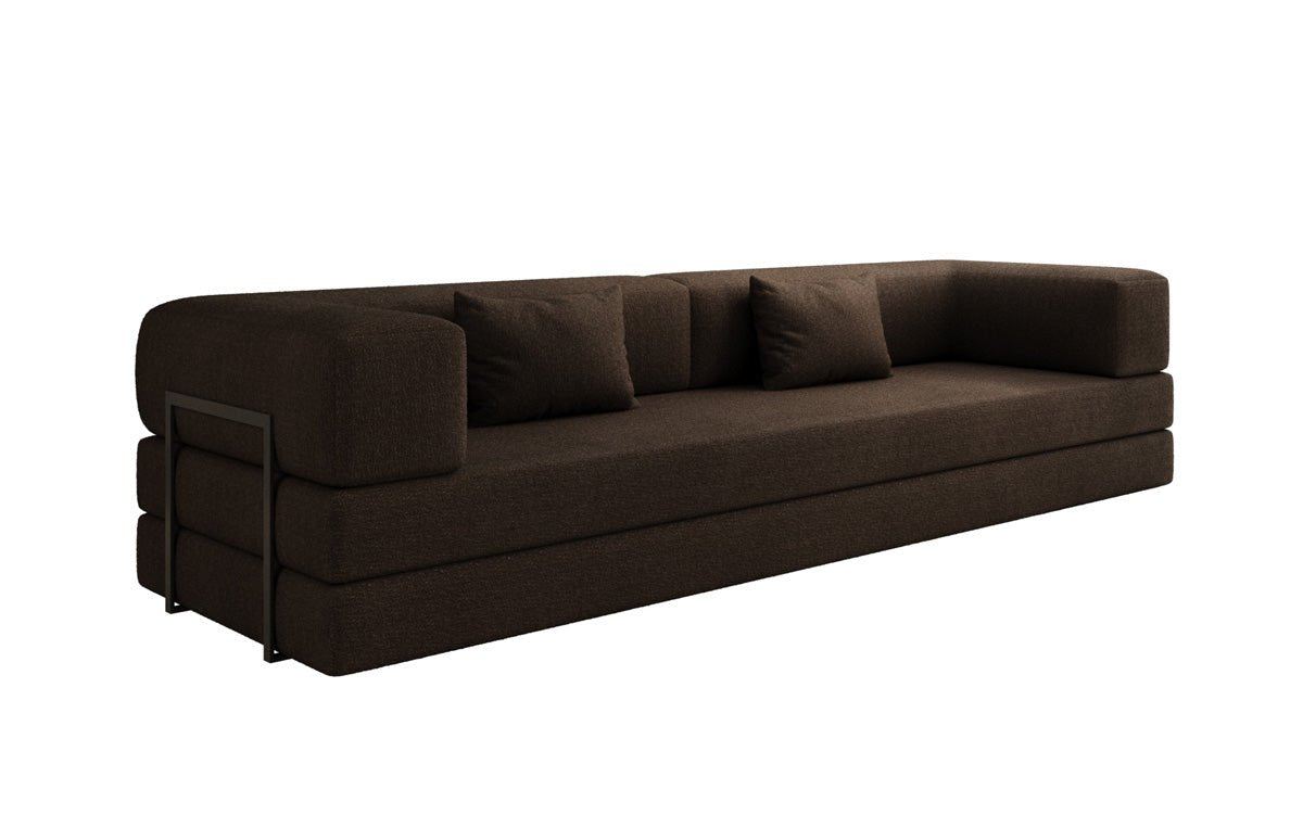 Luxuriöses XXL Bouclé Designer Sofa mit Schlaf- und Stauraumfunktion