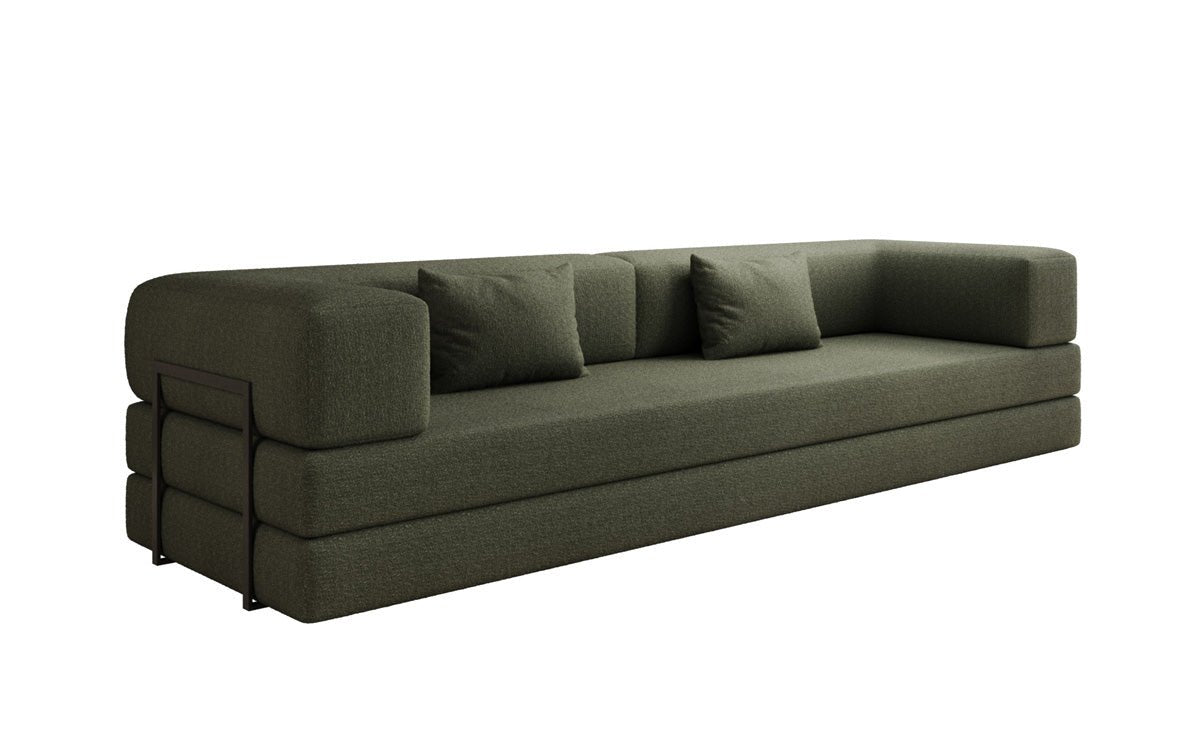 Luxuriöses XXL Bouclé Designer Sofa mit Schlaf- und Stauraumfunktion