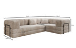 Lade das Bild in den Galerie-Viewer, Modernes Designer L-Ecksofa Cord Beige Lounge mit Schlaffunktion Stauraum

