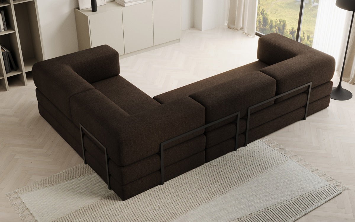 Luxuriöses Designer Ecksofa Lazy L Bouclé – Vielseitig, Gemütlich mit Schlaffunktion & Stauraum